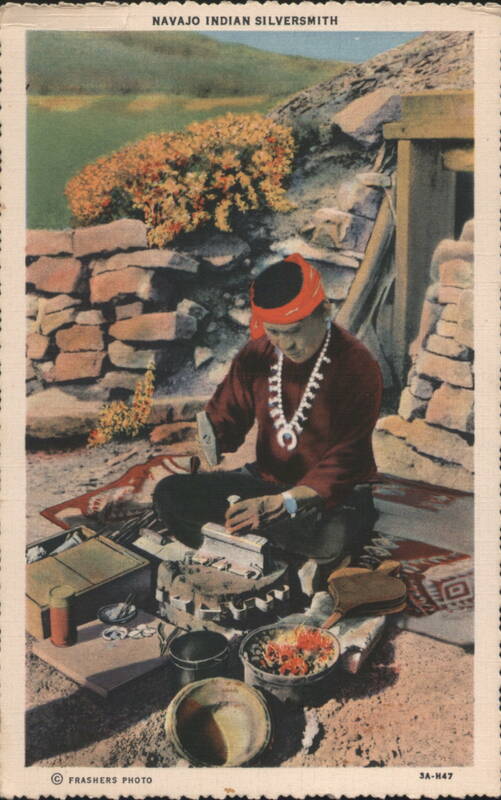 Navajo Indian Silversmith Native Americana