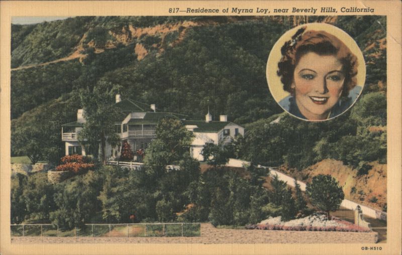 Residence of Myrna Loy, near Beverly Hills, California