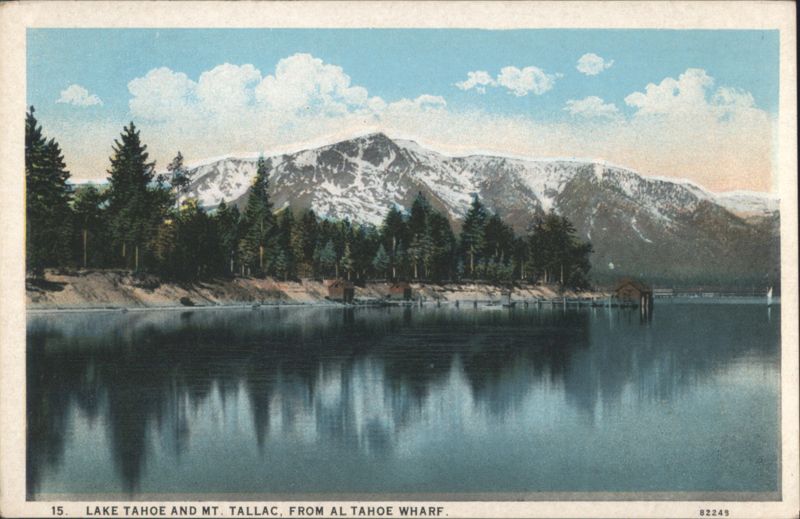 Lake Tahoe and Mt. Tallac, From Al Tahoe Wharf California