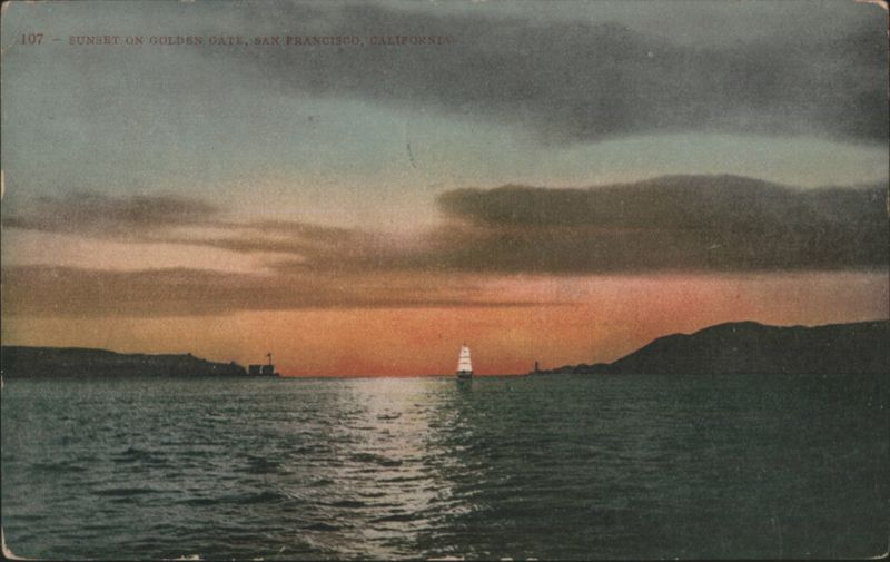 Sunset on Golden Gate San Francisco California