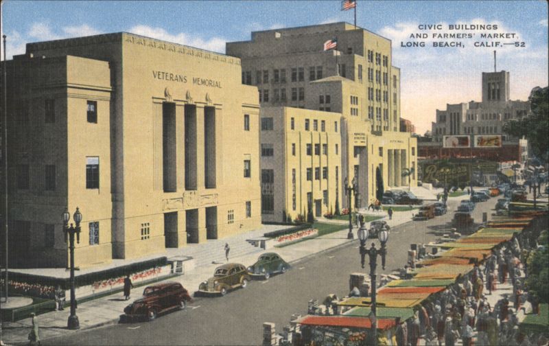 Civic Buildings and Farmers' Market, Long Beach California