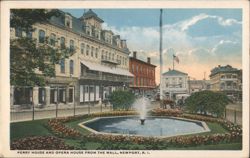 Perry House and Opera House from The Mall, Newport, RI Postcard