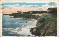 The Breakers & Ochre Court, Cliff Walk, Newport, RI Postcard