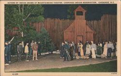Actors of Indian Drama at Mountainside Theatre, Cherokee, NC Postcard