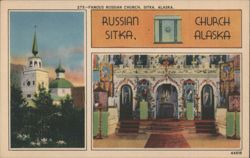 Famous Russian Church, Sitka, AK Postcard