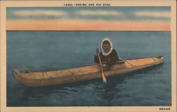 Eskimo and His Kyak Postcard
