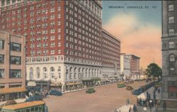 Broadway, Louisville, KY Postcard