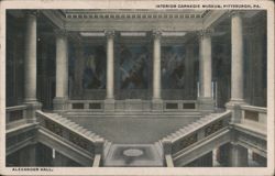 Interior Carnegie Museum, Alexander Hall, Pittsburgh, PA Postcard