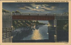 Moonlight Scene at Bridge over Lewes and Rehoboth Canal Postcard