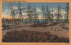Whalers at Pier, New Bedford, Mass. Postcard
