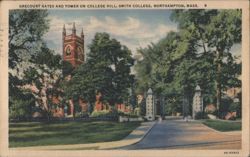 Grecourt Gates and Tower, Smith College, Northampton, MA Postcard