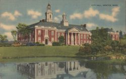 City Hall, Newton, MA Postcard