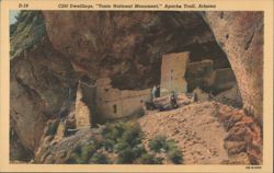 Cliff Dwellings, Tonto National Monument, Apache Trail, Arizona Postcard