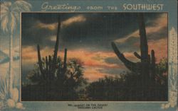 Sunset on the Desert with Sahuaro Cactus, The Southwest Postcard