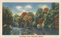 Autumn River Scene, Osakis, MN Postcard