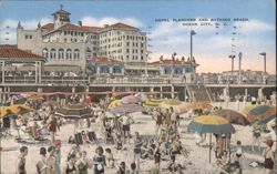 Hotel Flanders and Bathing Beach, Ocean City, NJ Postcard