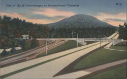 Interchange on the Pennsylvania Turnpike, W-10 Postcard