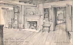 West Parlor, Fitch House, Old Sturbridge Village Postcard