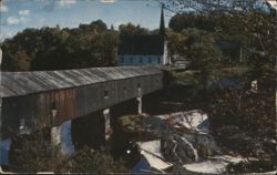 Historic Covered Bridge in New England Postcard
