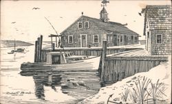Cape Cod Fish Pier, Drawing by Robert Brooks Postcard