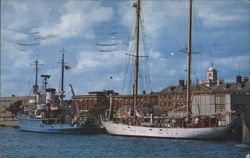 Research Vessels The Chain and Atlantis, Woods Hole, MA Postcard