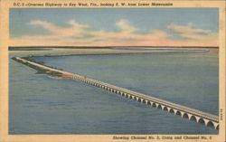 Oversea Highway to Key West, Fla., from Lower Matecumbe Postcard