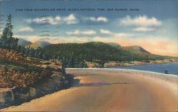 View from Rockefeller Drive, Acadia National Park, Bar Harbor Postcard