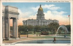 State Capitol from Civic Center, Denver, CO Postcard