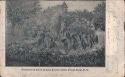 Fountain on Lawn of John Lewis Childs, Floral Park, NY Postcard