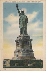 Statue of Liberty in New York Harbor, New York City Postcard