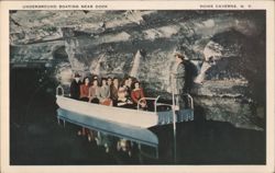 Underground Boating Near Dock, Howe Caverns, N. Y. Postcard