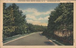 Road Through Adirondack Mountains, North Creek, NY Postcard