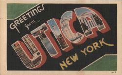 Greetings from Utica, New York Large Letter Postcard