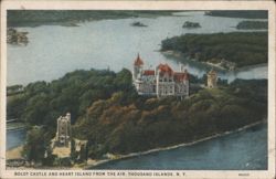 Boldt Castle and Heart Island From the Air, Thousand Islands Postcard