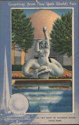 Sea Maid Sculpture, Heinz Dome, New York World's Fair Postcard