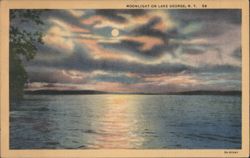 Moonlight on Lake George, N.Y. Postcard