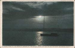 Sailboat in Moonlight, 'Queen of the Night Postcard
