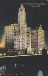 The Wrigley Building at Night, Chicago, Ill. Postcard