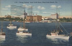 Going Fishing from Yacht Basin, West Palm Beach, FL Postcard