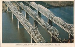 Mississippi River Crossing, Memphis, Tenn. Postcard