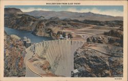 Boulder Dam from Elks' Point Postcard