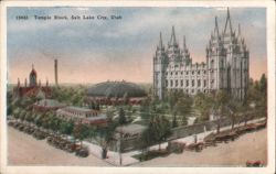 Temple Block, Salt Lake City, Utah Postcard