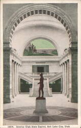 Interior with Massasoit Statue, Utah State Capitol Postcard