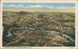 Bird's-Eye View, Cambridge Springs, PA. Postcard