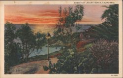 Sunset at Laguna Beach, California Postcard