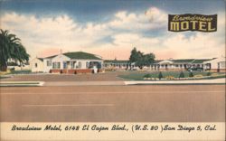 Broadview Motel, El Cajon Blvd., San Diego, CA Postcard