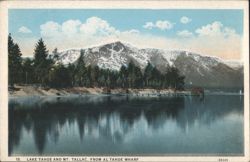 Lake Tahoe and Mt. Tallac, From Al Tahoe Wharf Postcard