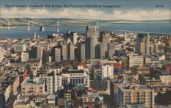 San Francisco Skyline, Oakland Bay Bridge Postcard