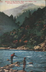 Fishing on the Feather River near Belden, CA Postcard