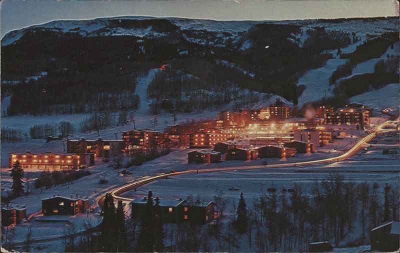 West Village at twilight, Snowmass-at-Aspen, CO Colorado
